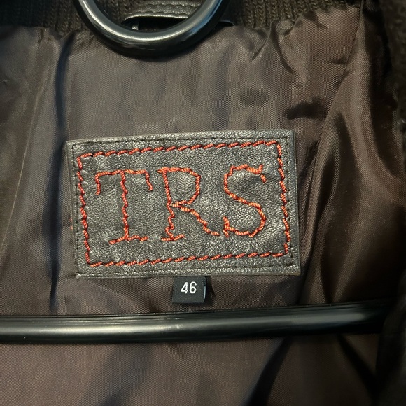 Brown Leather Bomber Jacket - Picture 3 of 3